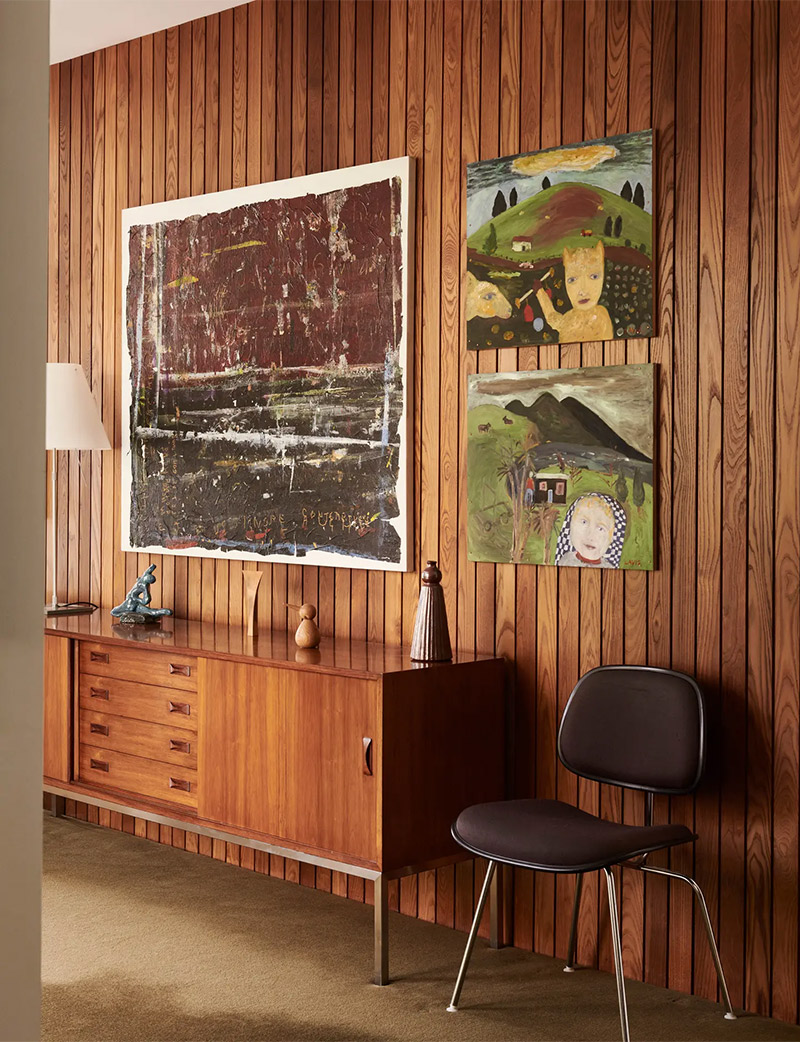 Murs en lambris lasuré