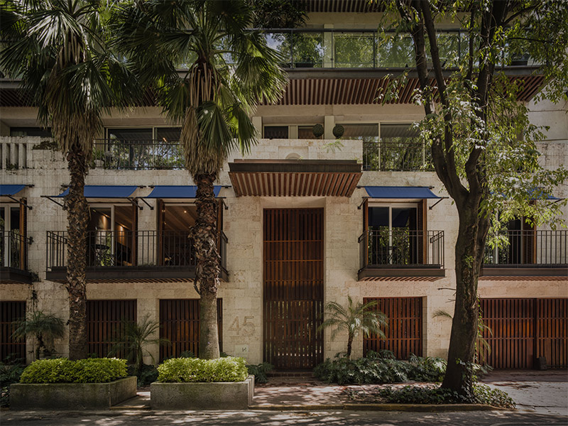 Vue extérieure du bâtiment Campos Elíseos, dans le quartier Polanco à Mexico