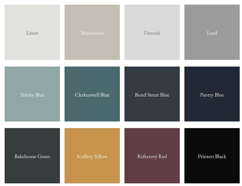 Palette de couleurs shaker - DeVol Kitchen Paint Colors