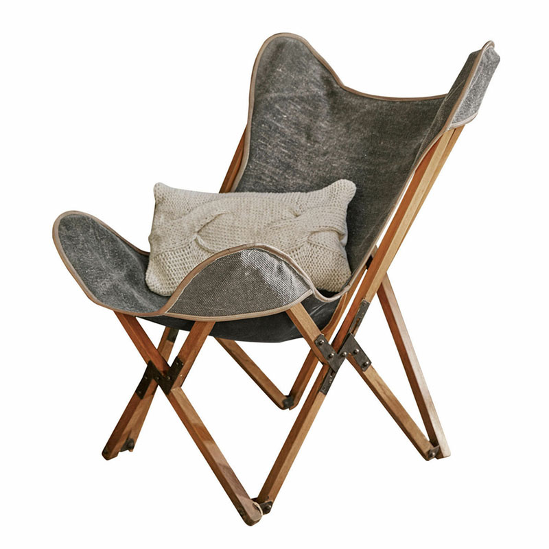 LOBERON - Fauteuil pliant en teck et toile, Locmélar