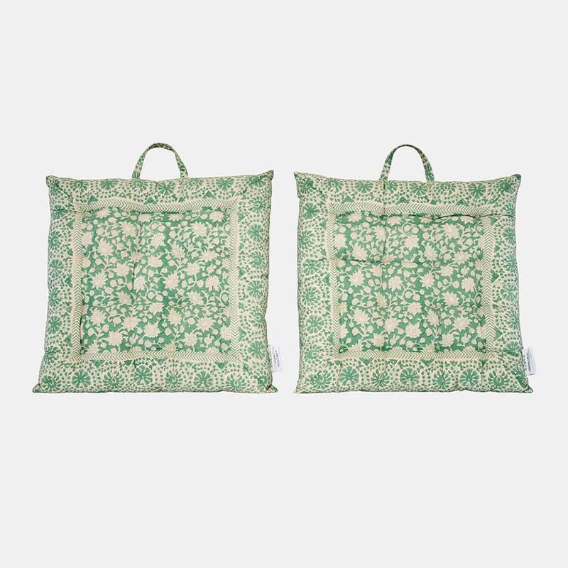 LOBERON- Lot de 2 coussins d’assise, Fleuronnes