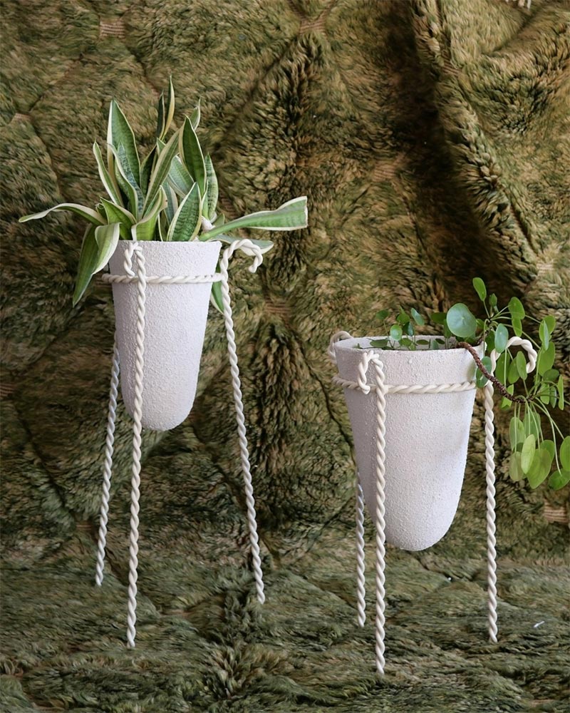 Honoré Déco : Cache pot crépi Torsade