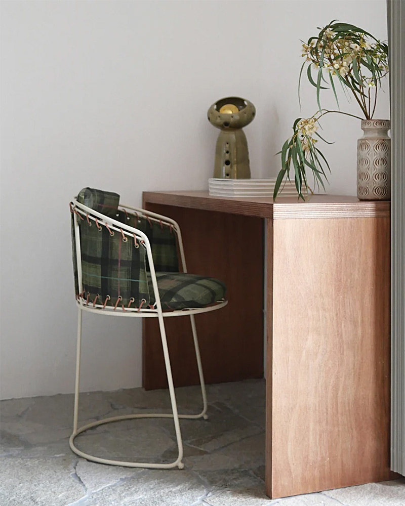 Honoré Déco : Chaise Palmer velours tartan