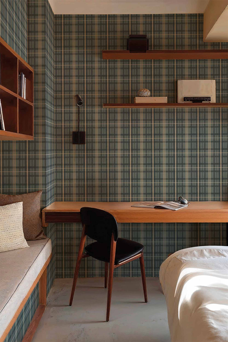 Papier peint tartan de la marque Coordonne, Clans Check Zaphire