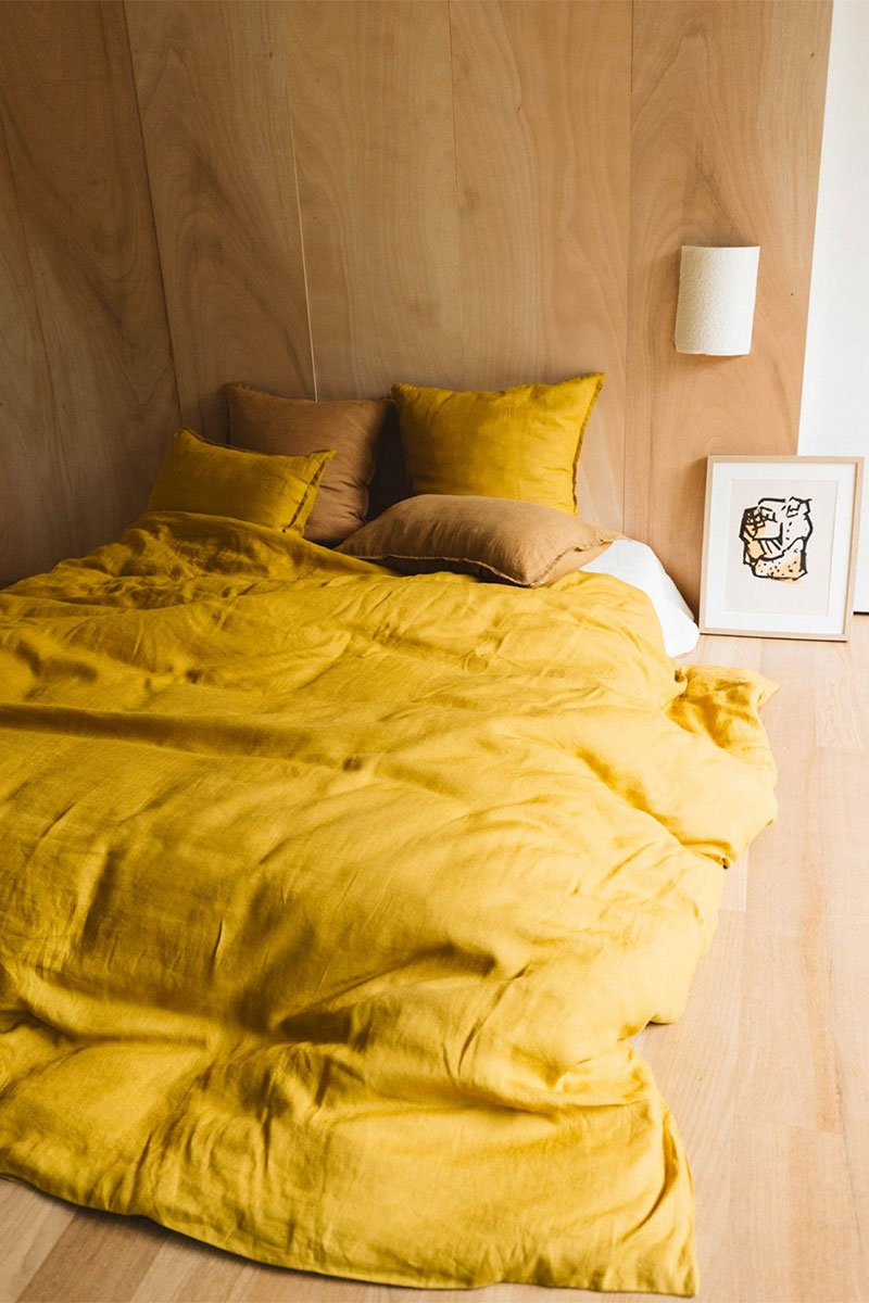 Housse de couette en lin curry Gabrielle Paris