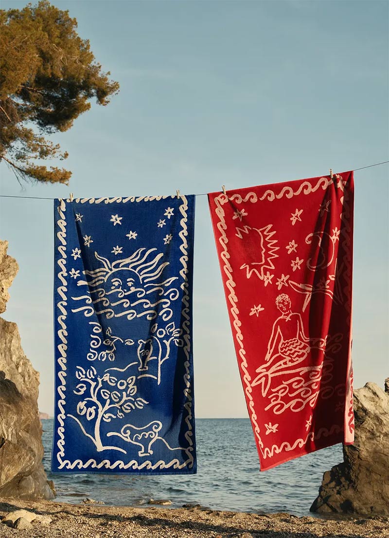 Jacques Merle x Bonsoirs - Serviettes de plage, La Baignade Jacques Merle x Bonsoirs - Serviettes de plage, La Baignade