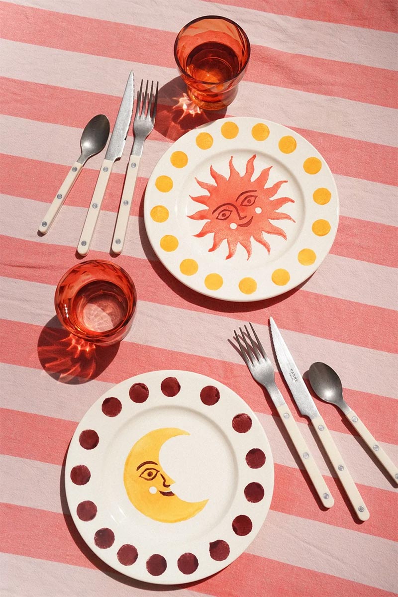 Collection The Limonade Home : Assiettes Betty, motif soleil et lune Collection The Limonade Home : Assiettes Betty, motif soleil et lune