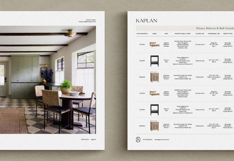 IDECO studio - Modèles de cahier des charges et planification du mobilier, des accessoires et des équipements.