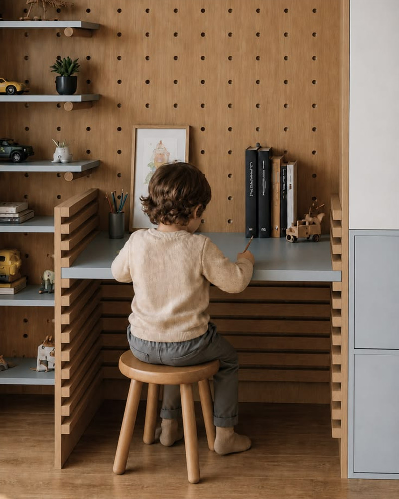 Un bureau évolutif très malin, aménagé en plus pour gagner de la place Un bureau évolutif très malin, aménagé en plus pour gagner de la place