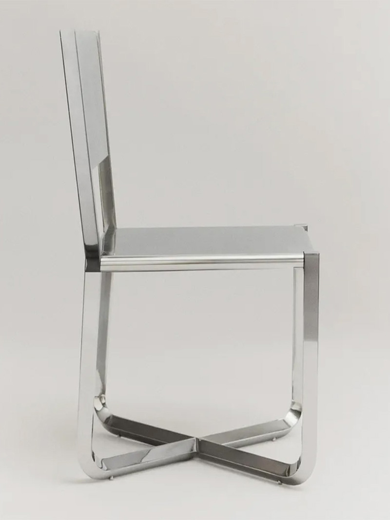 THE VANESIANDA CHAIR en acier inoxydable poli Campagne Zara Home x Baisi & Guadagnino : THE VANESIANDA CHAIR en acier inoxydable poli